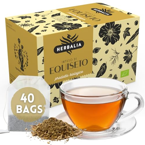 HERBALIA - Infuso di Equiseto in Bustine | Confezione di Tisana all’Equiseto da 40 Bustine Senza Punti Metallici, 40 gr. - Equiseto per Infusi e Tisane, Idea Regalo