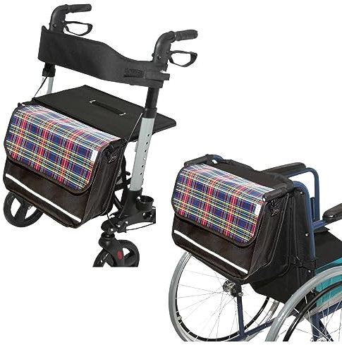 SENIORI Rollator/Rollstuhl Tasche Rollatortasche Rollstuhltasche Universal (7. Tartan)