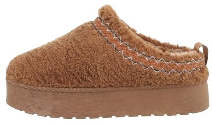 Ital Design Damenschuhe Freizeitschuhe Hausschuhe, CY-58-, Textil, Camel, Gr. 38
