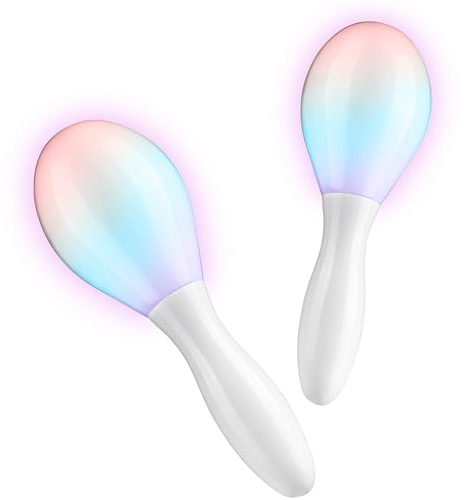 KreativeKraft leuchtende Maracas, LED Sensorik Spielzeug für Kinder oder Festival & Party Zubehör