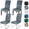 Alishomtll Samt Stuhlhussen 4er/6er Set Zerknitterter Samt Stretch Stuhlbezug Schwingstühle Elastische Hussen Abnehmbare Waschbarer Stühle Schutz für Esszimmer Party Bankett Hochzeit (Grau, 4 Stück)