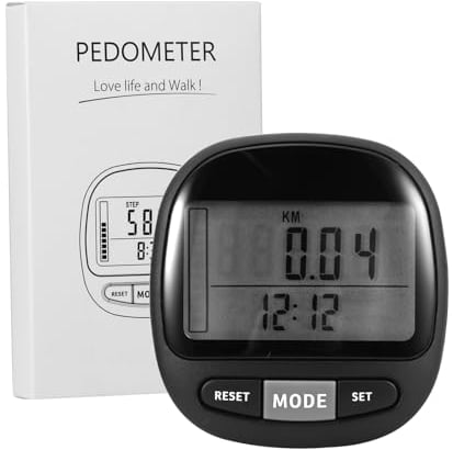 Wowlela Podómetro 3D para Caminar, Podómetro 3D para Caminar con Clip, Podómetro con Sensor 3D Preciso para Medir Pasos, Distancia, Pasos Normales y Aeróbicos y Calorías Quemadas