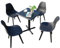 Mingone Gartentisch mit 4 Stühlen Balkonmöbel Bistro Set 5 Metalltisch und Kunststoffstühle Tische und Stühle für Gärten, Balkone, Terrassen, Schwarz