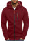 Jamicy Hoodie Herren Sweatjacke Male Kapuzenpullover mit Reißverschluss Classic Pullover mit Kapuze Einfarbig Sweatshirt Basic Sportjacke Cardigan Jacke Warehouse Deal Wein M
