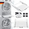 DELUKE® Universal Waschmaschinen Verbindungsrahmen mit Ablage MILE 60x54cm mit Spanngurt Gummipads | Verbindungsrahmen für Waschmaschine/Trockner Zwischenbaurahmen Waschmaschinen Trockner