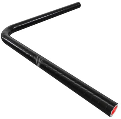 13mm (1/2) ID Black Fluorolined Silicone 90 Degree Long Fuel & Oil Elbow Hose - 300mm Each Leg (600mm Total Length)