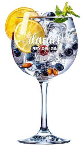 Verre à Gin Tonic personnalisé avec prénoms, coupe de ballon gravée au laser, verre cocktail et cubata