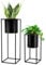 TRIROCKS Juego de 2 macetas con soporte, maceta grande de metal para plantas de interior de 28 y 18 pulgadas de alto, macetas para sala de estar, esquina, cocina, oficina, jardín, balcón y decoración