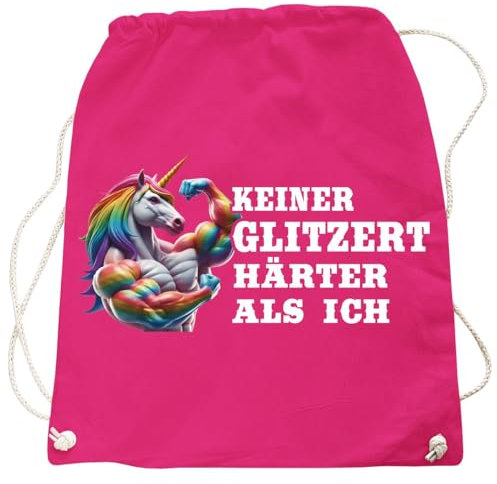 Rucksack Tasche Beutel Keiner glitzert härter als ich Unicorn Motiv Witzig Cool