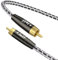 J&D HiFi RCA to RCA Audio Interconnect Cable, 24K Gold Plated Connector, 6N OCC Copper Single Crystal Silver Plated Cord, Heavy Duty 6mm Diameter, 18AWG, 1.5 M, High Fidelity Sound Quality
