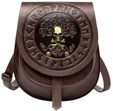 Ruarby Mittelalterliche europäische Stile Damen Schultertaschen Crossbody Tasche PU Leder Hüfttasche Telefon Geldbörse Retro Handtasche, coffee