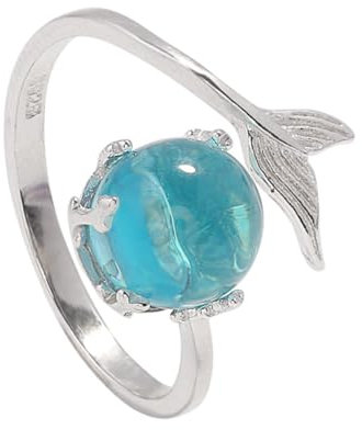 DEARMAMY Meerjungfrauenring Für Frauen Aus Zinklegierung Verstellbar Filigranes Design Passend Zu Verschiedenen Outfits Als Geschenk Für Mädchen Und Frauen