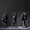 XYQXYQ Denker-Statue, Stille ist schwarz, abstrakte Kunstfigur, moderne Deko-Objekte aus Kunstharz, Dekoration für Zuhause, Büro, Bücherregal, Schreibtisch, kein Hören, kein Sehen, kein Sprechen, 3