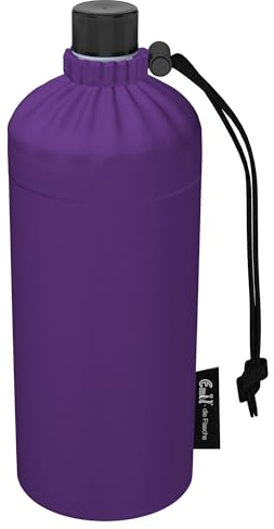 Emil Trinkflasche aus Glas für Mädchen & Jungen isolierte Glasflasche für Schule, Freizeit, Sport: Kinder & Eltern Standard unisex (Violet, 0,6l)