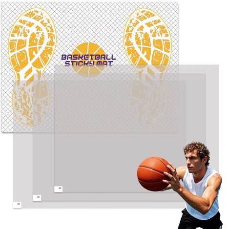 Traktionsmatte, Basketball, 43,2 x 30,5 cm, selbstklebendes Griffpolster für Schuhe, austauschbar, rutschfest, tragbar, klebriger Verstärker für Fußball, Court, Hinterhof-Workout, Training, Übung
