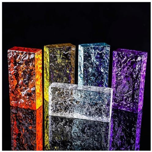 Brique de verre solide transparente 1 pièce, bloc de verre artisanal ondulé rectangulaire, carreaux transparents, décoration de cloison de maison, peut être utilisé à la maison, au bureau, projet de b