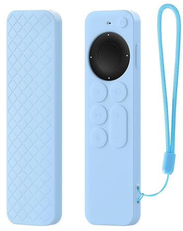 GIOPUEY Funda Compatible con Apple TV 4K/HD Siri Remote 2021/2022, Ultradelgado Silicona Case Cover, Anti-caída, Portátil - Blue