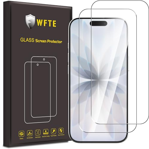 WFTE [2-Pack Protector de Pantalla para iPhone 17 / iPhone 17 Pro,9H Dureza,Huellas Dactilares Libre,Sin Burbujas,Cristal Templado Protector de Pantalla iPhone 17/17 Pro