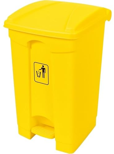 Stalwart 80 Litre Yellow Step-On Waste Bin for Kitchen, Office, Medical, Clinical – Recycling Trash Can for Indoor/Outdoor, Home & Commercial Waste Disposal