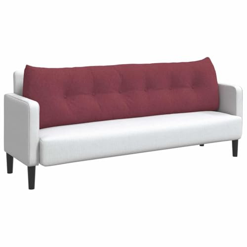 vidaXL Rücken Kissen Weinrot 180 x 24 x 50 cm Stoff, Wohnzimmer, modernes Komfortkissen, ergonomische Rückenstütze, weiches Textildekor, gemütlicher Sitz