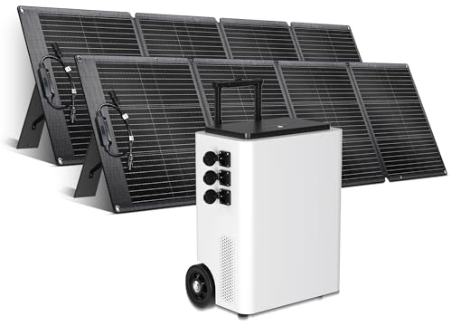 CTOLITY Tragbare Powerstation 5120Wh, 5000W Solar Generator (6000W Peak) mit 2 * 200 W faltbarem Solarpanel, LiFePO4 Batterie, Notstromaggregat für Zuhause/Camping/Wohnmobile/Notstrom/Stromausfälle