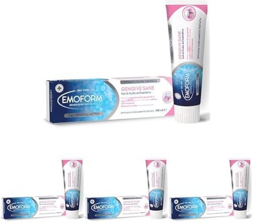 Emoform Dentifricio Gengive Sane 100ml - con Sali di Sodio ed Esetidina - Riduce il Sanguinamento Gengivale in oltre il 90% dei casi donando sollievo dall'irritazione - Rinforza lo Smalto