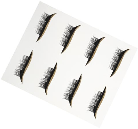 Hohopeti 4 Pairs Waterproof Eyeliner Eyelash Sticker Tape Gold Glitter, Adhesive Eye Line Strip Decals for Eye Makeup, Easy Peel-off False Lash Stickers for Women