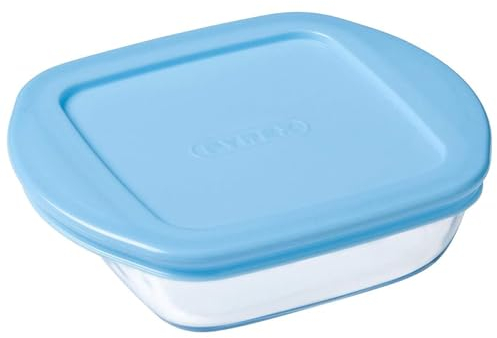 Pyrex - My first - Plat Carré avec Couvercle Bleu 14x12 cm
