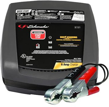Schumacher Electric Battery Charger and Maintainer, SC1321, 3-in-1, Fully Automatic, 6 Amps, 6 Volt, 12 Volt, for Car, Motorcycle, Lawn Tractor, Power Sport, and Marine Batteries