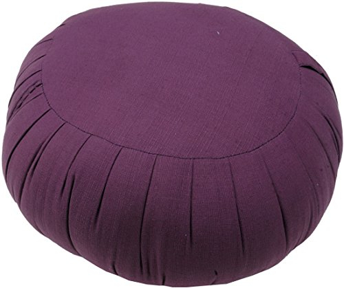 GURU SHOP Rundes Einfarbiges Meditationskissen, Yoga Kissen, Yogakissen, Sitzkissen, Bodenkissen, Dekokissen - Lila, Violett, 20x35x35 cm, Meditationskissen & Sitzkissen