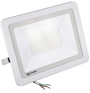 Popp® Foco Proyector LED Exterior Blanco 100W Luz blanca 6000K 100LM/W Impermeable IP65 Resistente al agua, Foco LED para exterior patios, jardines, terrazas, campos (100W, 6000K)