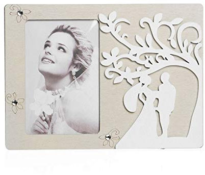 Publilancio srl Cornice portafoto Legno Albero della Vita in Scatola Regalo BOMBONIERA