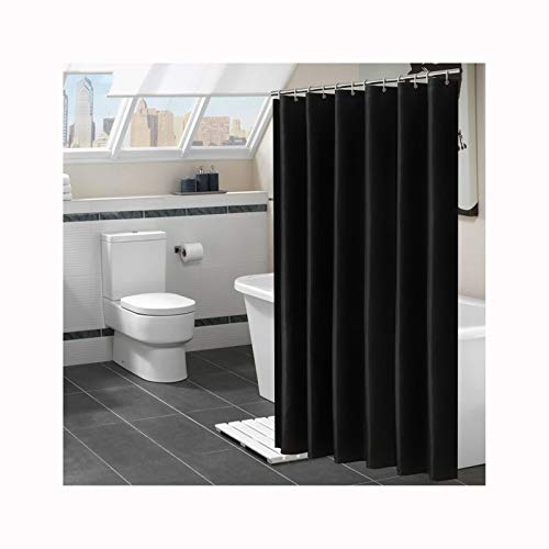 Daesar Rideau de douche, imperméable, 100 x 200 cm, anti-moisissure, lavable, moderne, noir, pour baignoire, textile