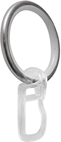 GARDUNA 100 Ringe | Edelstahl-Optik | Set à 100 Stück | Rundring aus Metall - mit Gleiteinlage | für Ø16 & Ø20mm Gardinenstangen