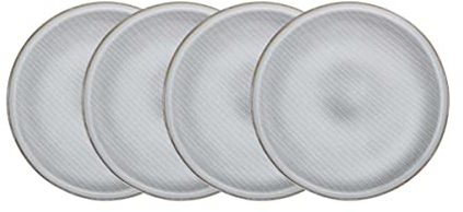 BUTLERS Teller Ø27cm 4er Teller Set HENLEY Steinzeug Geschirr | Speiseteller Dinnerteller Essteller Deko-Teller | Landhausstill reaktive Glasur | Mikrowellen- & spülmaschinenfest