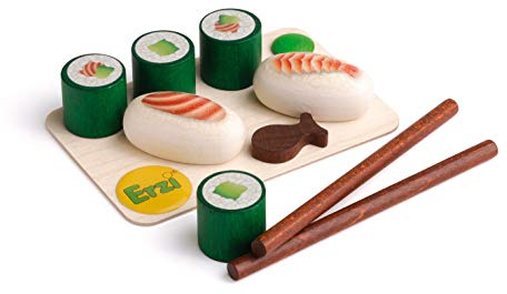 Erzi 16145 Sushi aus Holz, Kaufladenartikel für Kinder, Rollenspiele