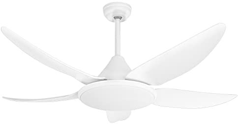 Orbegozo CP 108120 - Ventilador de techo con luz LED, mando a distancia, 5 velocidades, temporizador, 5 aspas diseño curvo, 35 W, blanco