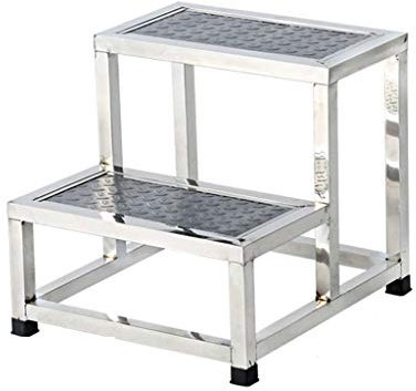 MHBGX Multifunktionaler Tritthocker Für Den Außenbereich, Trittleiter Aus Edelstahl, Kleine Treppe