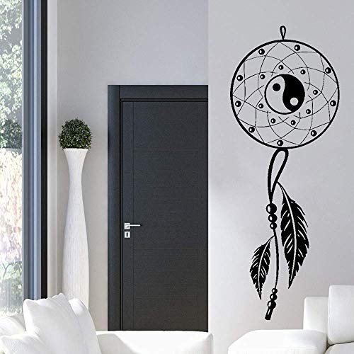 Dreamcatcher Wandaufkleber Schlafzimmer Yin Yang Federaufkleber Moderne Wohnkultur Kunst Wandtattoos Wohnzimmer Dekoration 21X57Cm