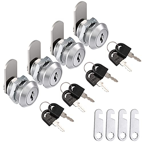 Litensh 16mm Serrature a camma in acciaio inossidabile,Sicurezza Mailbox Lock Cabinet Drawer Cam Lock,con chiavi gemelle per le porte gli armadi gli armadietti e le cassette della posta (4, 16 mm)