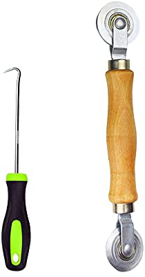 Csirnto Kederwerkzeug 2 Stück Werkzeug Einzieher Einroller Dichtungseinroller für Fenster Holz Einzieher Einroller Siebfenster Spline Roller Andrückwalze Rollen für Fliegengitter Insektenschutz