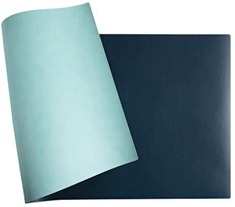 Exacompta 29142E Flexible Schreibunterlage Home Office, aus zweifarbigem Kunstleder (Polyurethan), weich und widerstandsfähig, 40 x 80 cm, tropisch/blaugrün