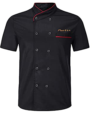 Personalised Chef Jacket Coat Short Sleeve/Long Sleeve Shirt Embroidered Chef Jacket Custom Hotel Kitchen Restaurant Work Uniform Bakery Cooker Food Service Catering T-Shirt for Men and Women