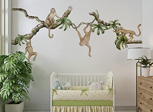 Osomhome | SAVANNA SPIRIT XL | Wandtattoo Kinderzimmer Wandsticker | Babyzimmer Wanddeko Tapete | Dschungel Selbstklebend Wandbilder (os4067)