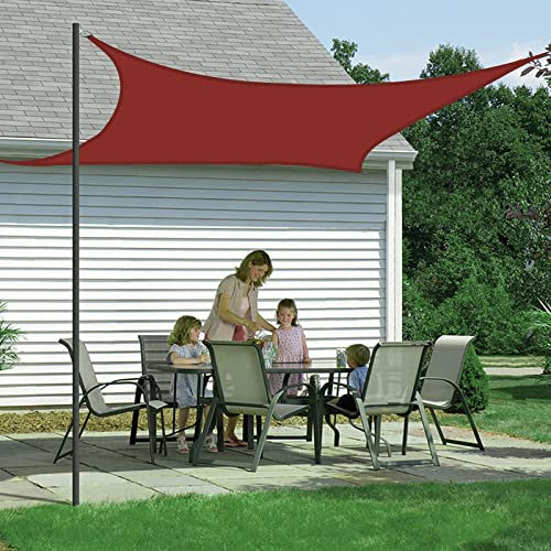 Toldo Vela Impermeable Exterior Terraza, Cuadrado 3.6x3.6m, Toldos Velas de Sombra para Patio Jardin, Tela Oxford Resistente, 95% Protección Rayos UV, para Jardim Pérgola - Vino Tinto