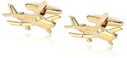 Gualiy Manschettenknöpfe Männer Hemd Edelstahl, Herren Manschettenknöpfe Flugzeug Gold Manschettenknöpfe
