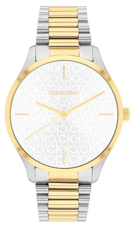 Calvin Klein Analog Quarzuhr Unisex mit Zweifarbiges Edelstahlarmband - 25200167