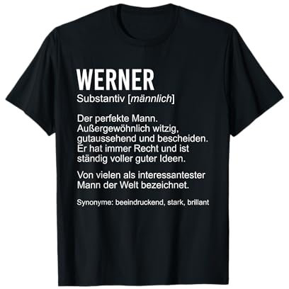 WERNER TShirt Lustig Spruch Definition Name Vorname T-Shirt