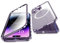 Jonwelsy Hülle für iPhone 14 Pro, 360 Grad Beidseitig Schutz Kompatibel mit Magsafe Magnetische Adsorption Metallrahmen Case Vorne Glas Hinten Frosted PC Cover Handyhülle für 14 Pro 6,1 (Violett)