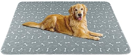 Baodan Waschbar Haustier-Urinunterlage, 2 Pack 100*90 cm Wiederverwendbare Welpenunterlagen Matte für Hunde, Schnell Absorbierend Puppy Pads für Hunde, Katzen, Meerschweinchen Grau